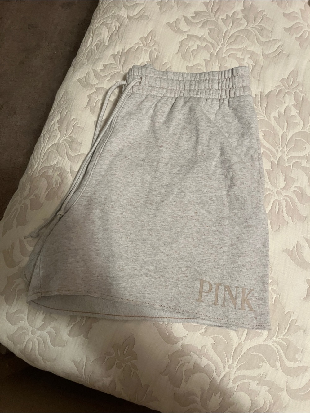 PINK Victoria's Secret Light Gray Drawstring shorts